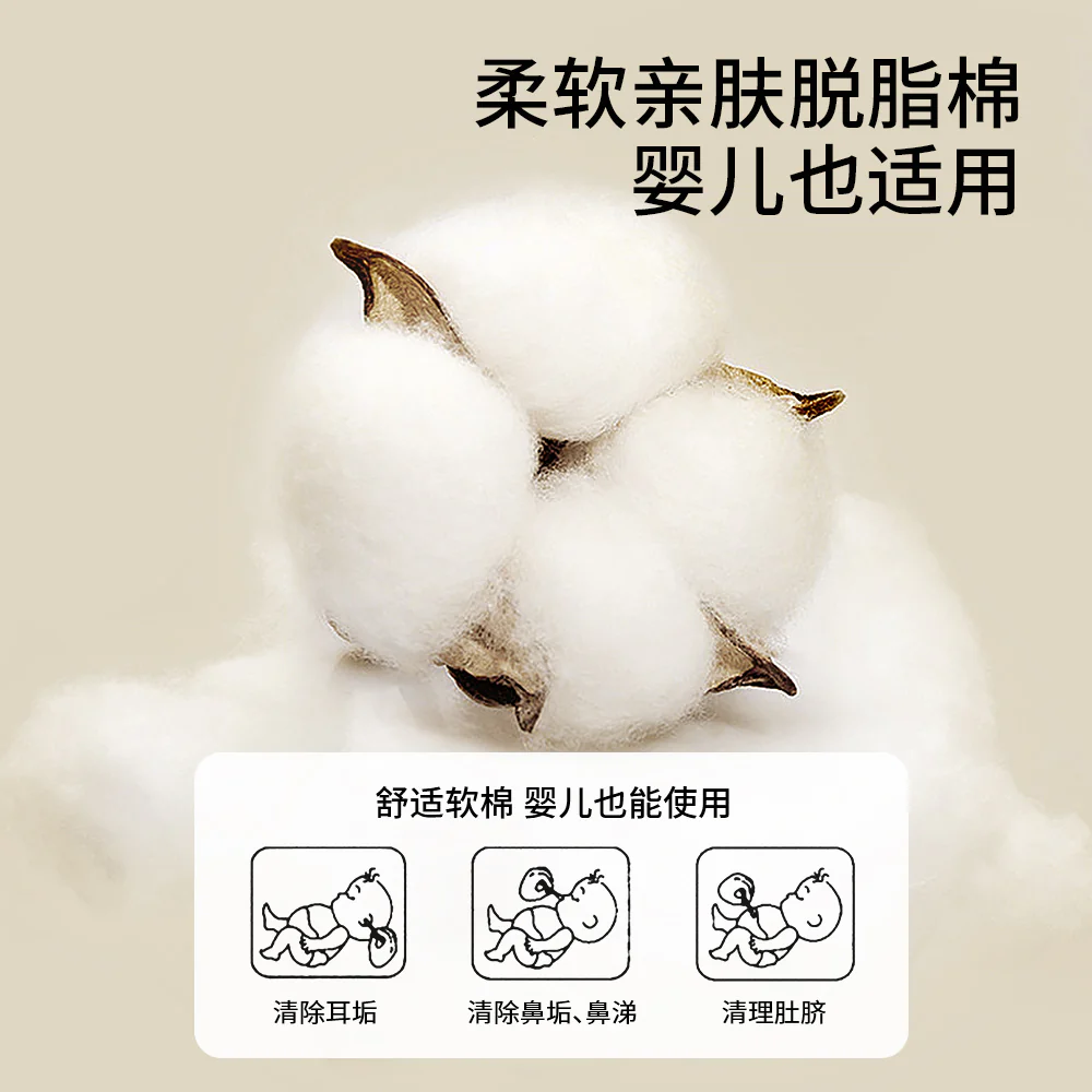 Fasola Portable Ear Cleaning Cotton Swabs - 100 Pieces - Image 4