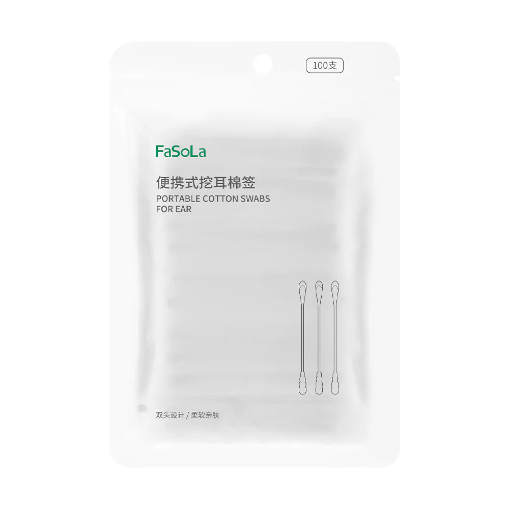 Fasola Portable Ear Cleaning Cotton Swabs - 100 Pieces - Image 5