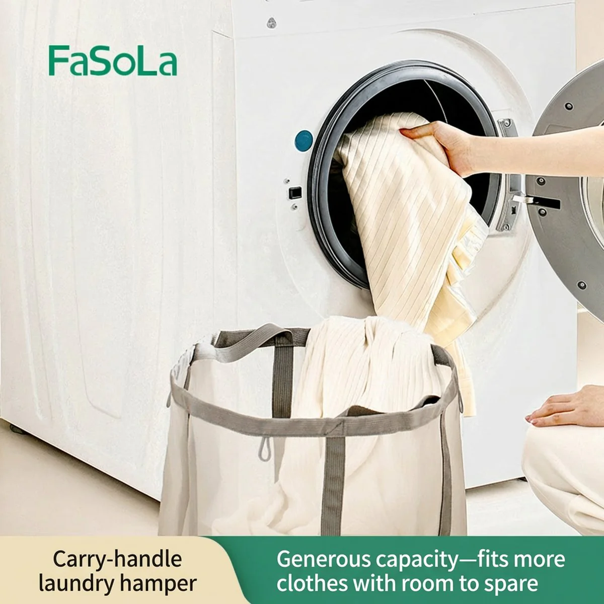 FaSoLa Portable Laundry Basket - Gray - Image 2