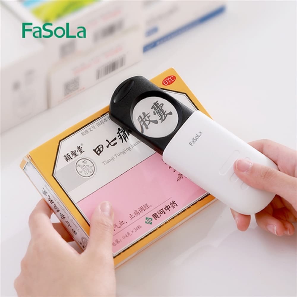 FaSoLa Portable Pull-Out Magnifier - White, 9.9*5.1*2cm - Image 2
