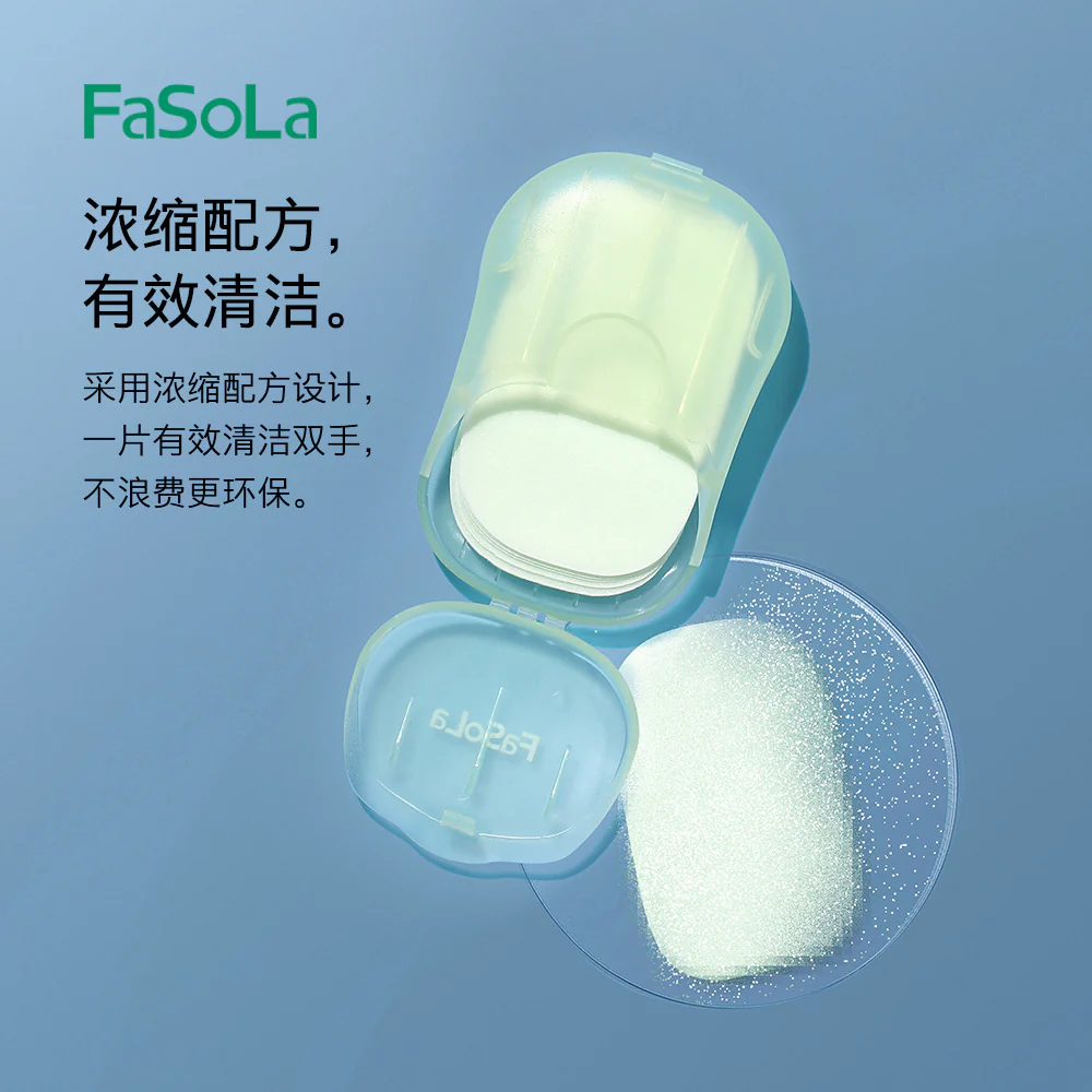 FaSoLa Portable Soap Sheets Green Tea Scent - 50 Sheets - Image 3