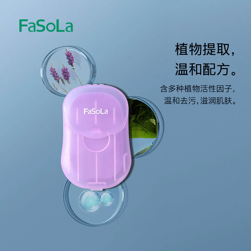 FaSoLa Portable Soap Sheets Green Tea Scent - 50 Sheets X3 - Image 4