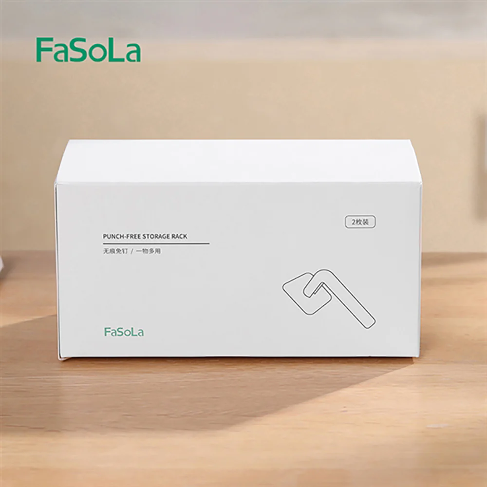FaSoLa Punch-Free Storage Rack - White, 14.5*7*7cm, 2 Pieces - Image 3