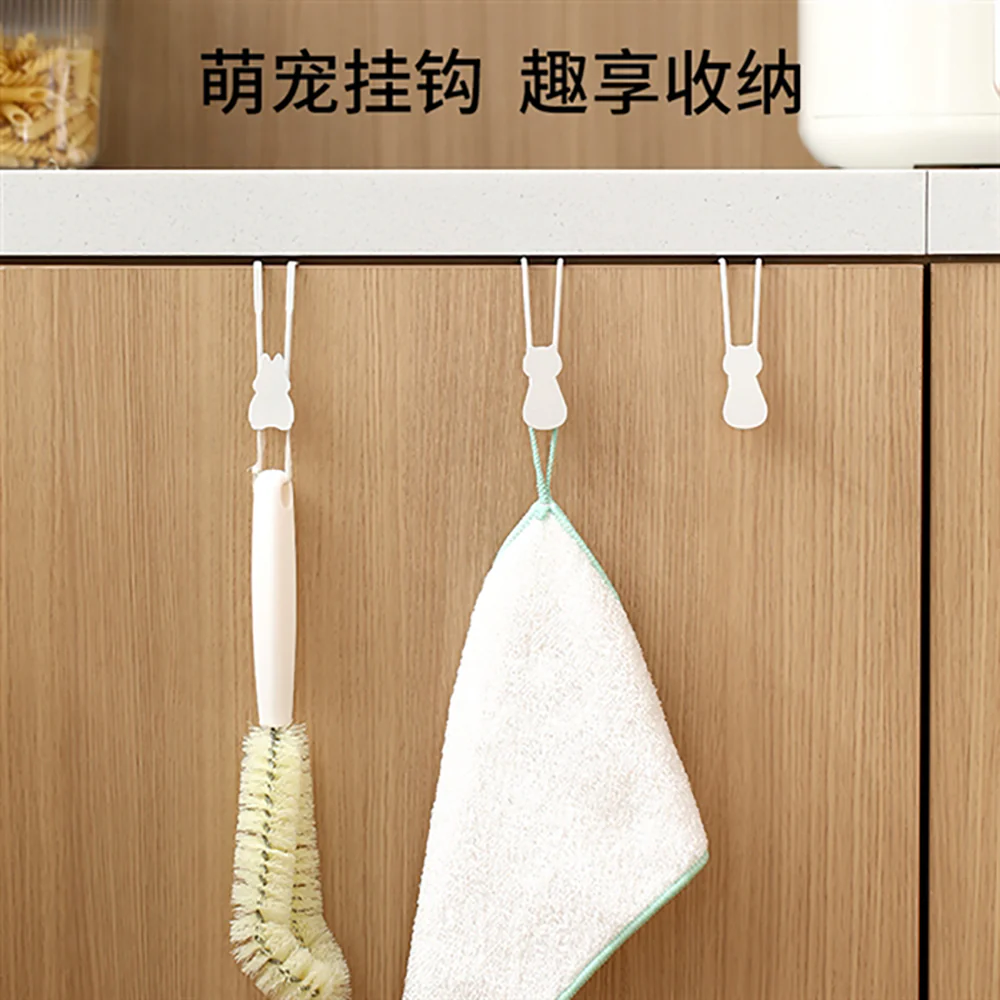 FaSoLa Rabbit Cabinet Door Hooks - White, Set of 3 - Image 2
