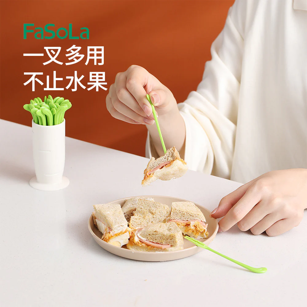 FaSoLa Radish Fruit Forks - White - Image 5