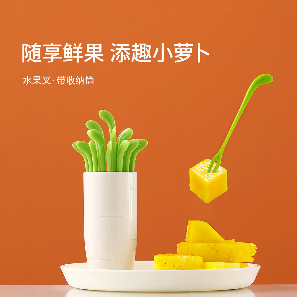 FaSoLa Radish Fruit Forks - White X3 - Image 2