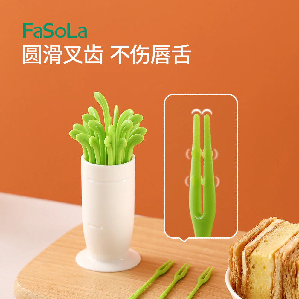 FaSoLa Radish Fruit Forks - White X3 - Image 3