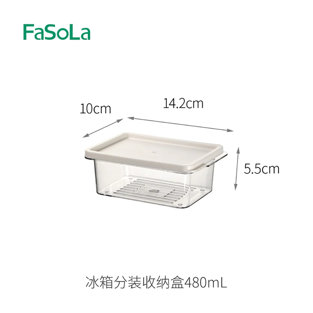 FaSoLa Refrigerator Storage Box - Transparent, 480ml - Image 5
