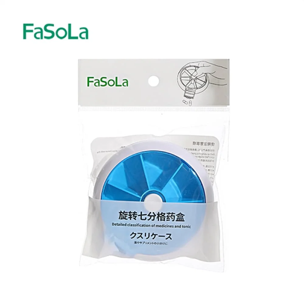FaSoLa Rotating 7-Compartment Pill Organizer - Blue, 9*2.5cm - Image 4
