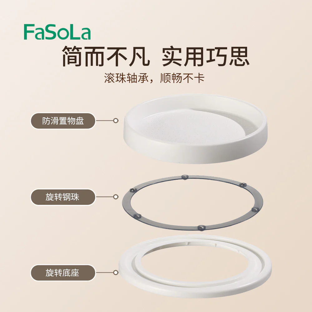 FaSoLa Rotating Storage Rack - Large, White, 29cm Diameter - Image 3