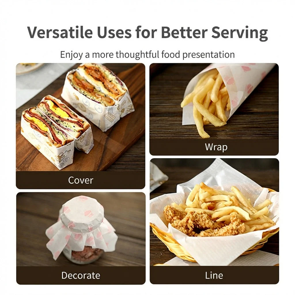 FaSoLa Sandwich Wrapping Paper - American Style, 38x28cm, 50 Sheets - Image 3