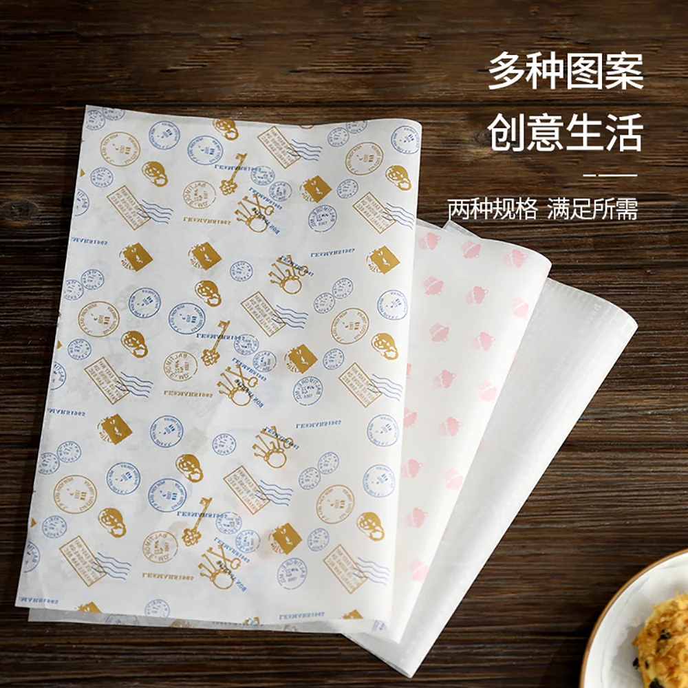 FaSoLa Sandwich Wrapping Paper - Pink Sweetheart Design, 21.8*25cm, 50 Sheets - Image 3