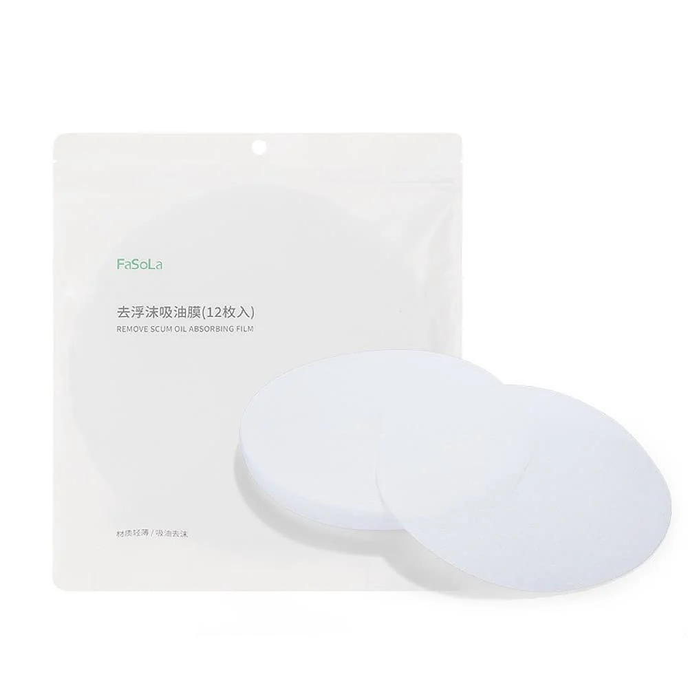 FaSoLa Scum and Oil Absorbing Film - 12 Pieces, 20cm Diameter - Image 5