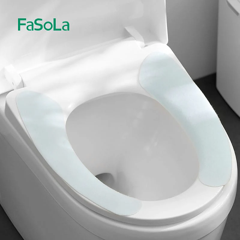 FaSoLa Seamless Toilet Seat Mats - Pink, 37*9cm, 3 Pairs - Image 4