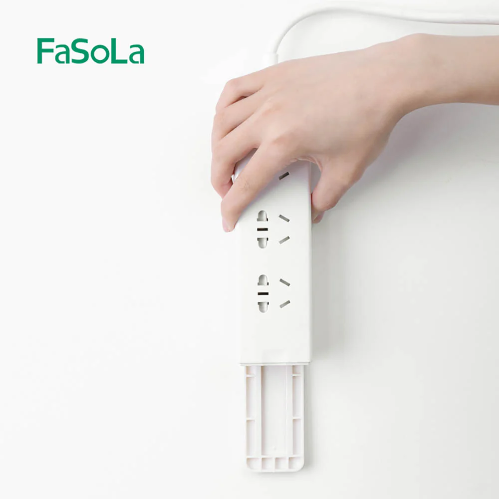FaSoLa Self-Adhesive Power Strip Holder - White, 2 Pack - Image 3