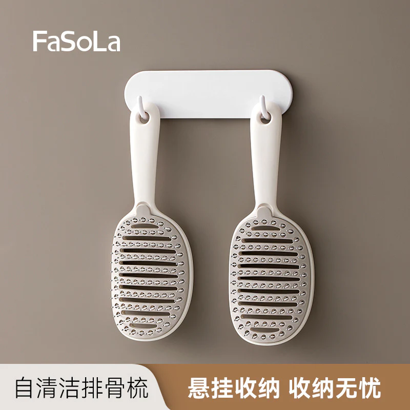 FaSoLa Self-Cleaning Detangling Brush - White - Image 2