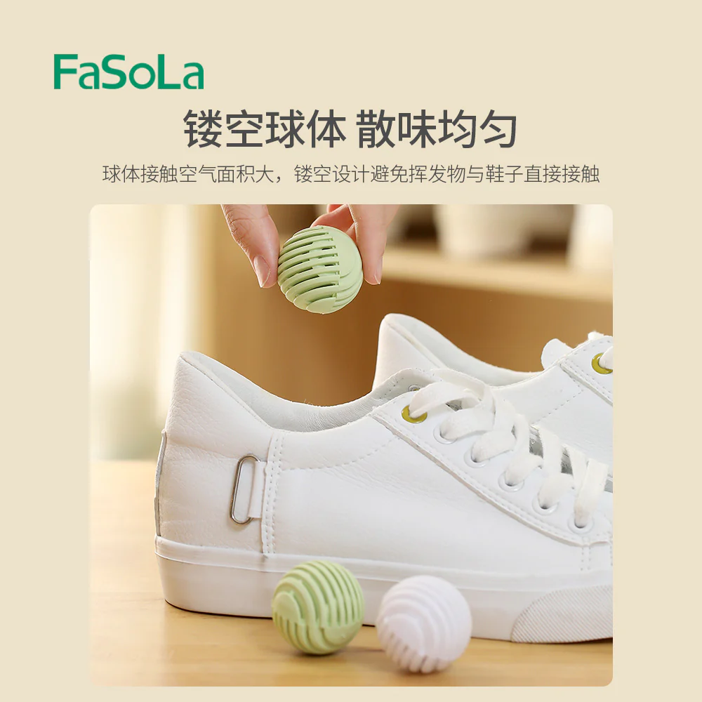 FaSoLa Shoe Deodorizer Balls - Fresh Green Breeze, 6 Pieces, 3.5cm Diameter - Image 5
