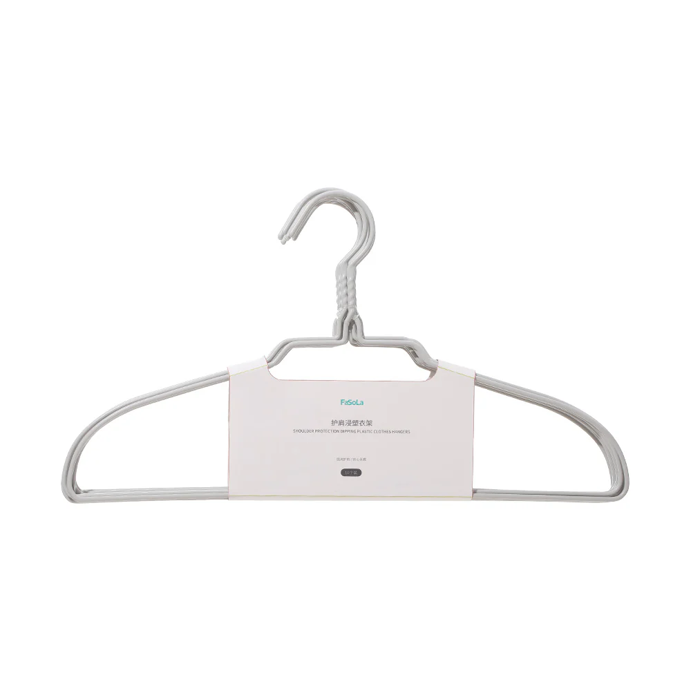 FaSoLa Shoulder Protecting Plastic Coated Hangers - Pack of 10 - Image 4