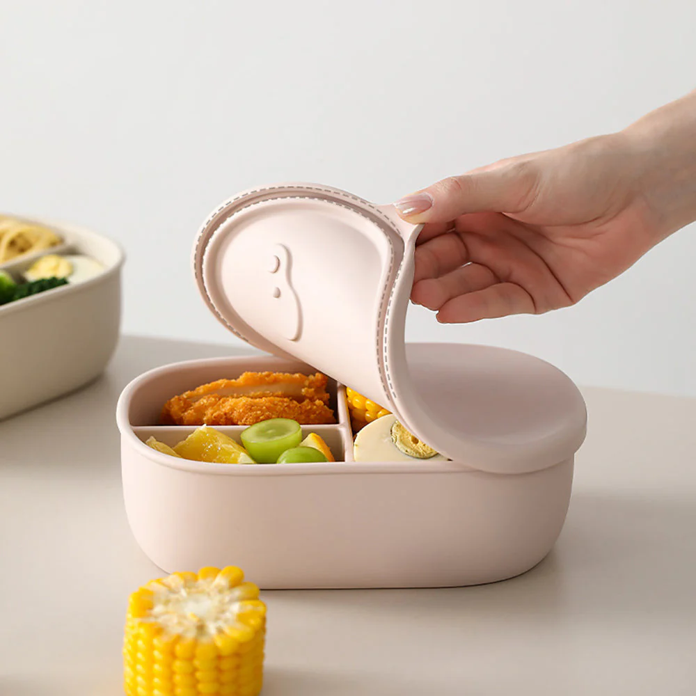 Fasola Silicone Divided Lunch Box - Gray - Image 2