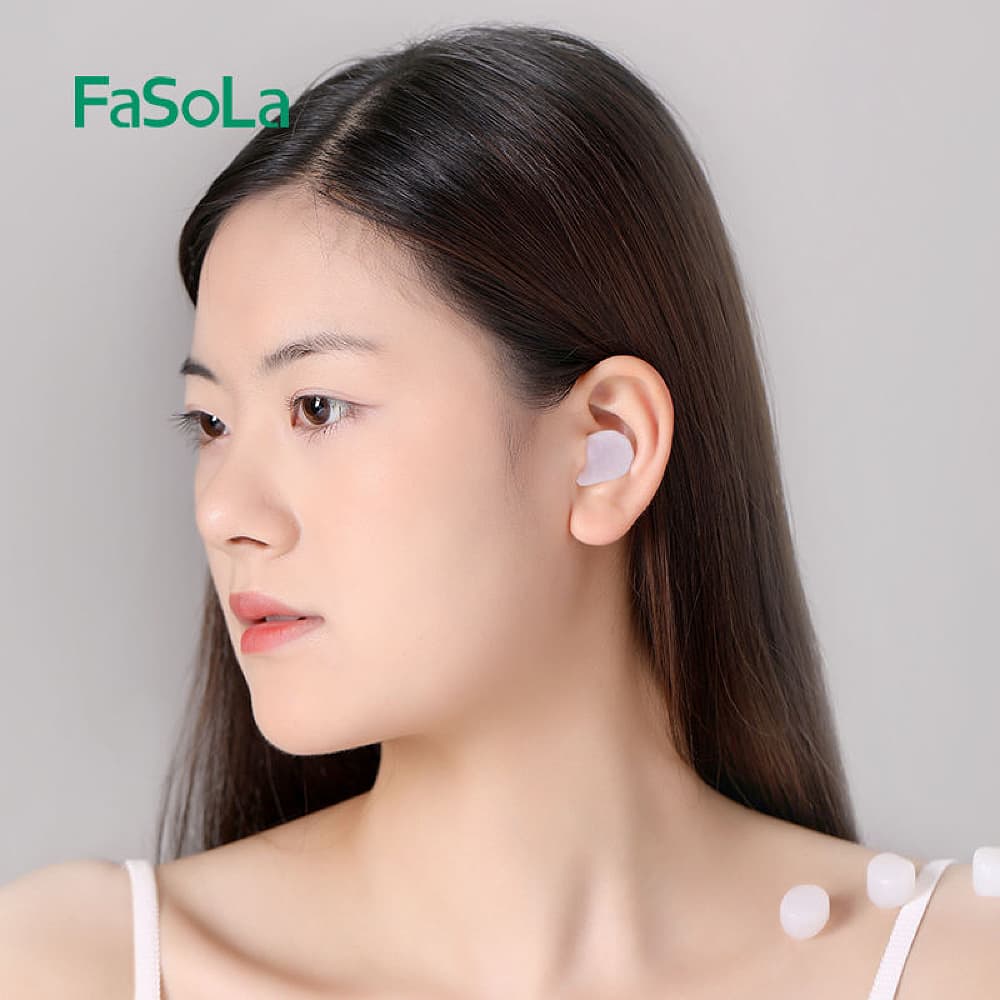 FaSoLa Silicone Earplugs - White, 6 Pieces - Image 3