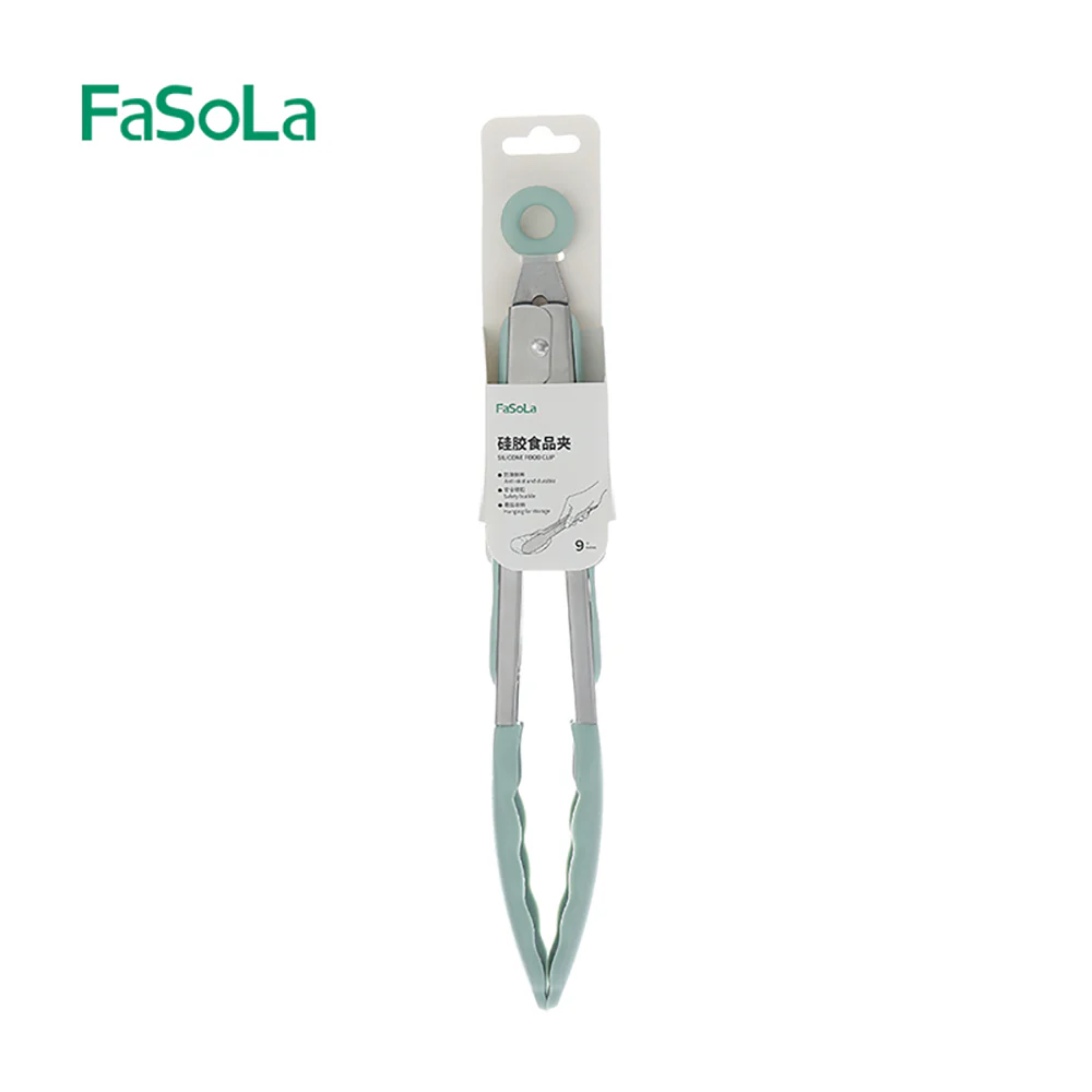 FaSoLa Silicone Food Tongs with Stand - Olive Green - Image 3