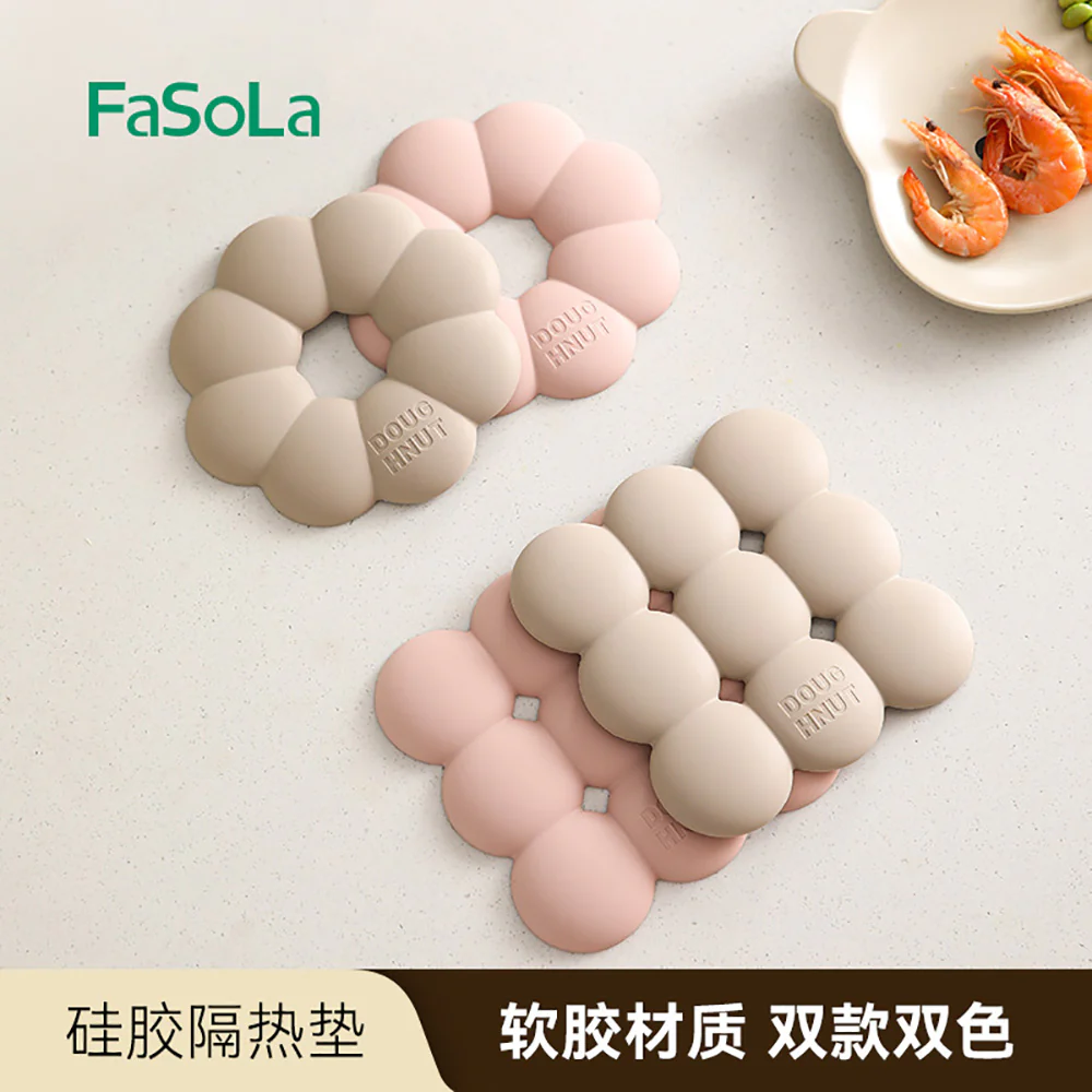 FaSoLa Silicone Heat-Resistant Mat - Round, Gray - Image 3