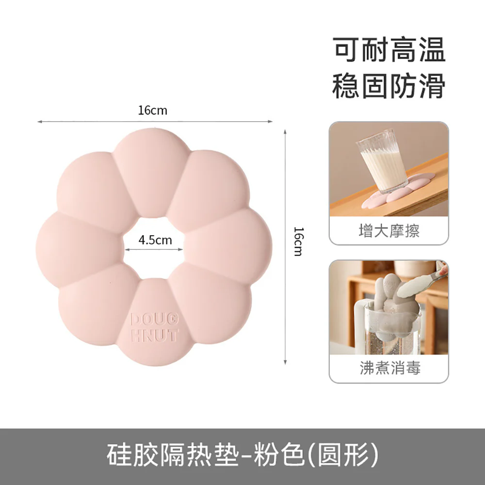 FaSoLa Silicone Heat-Resistant Mat - Round, Pink - Image 5