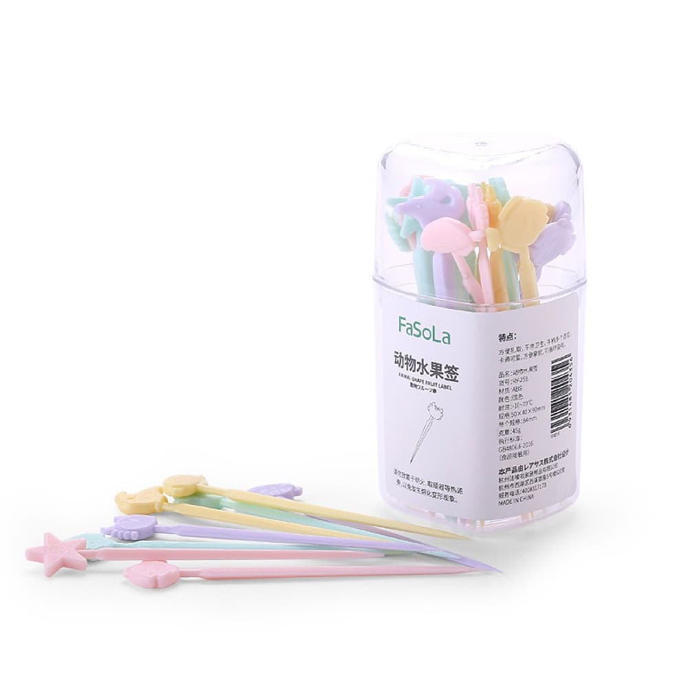 FaSoLa Simple and Stylish Animal Fruit Picks - Multicolor, 8.4cm - Image 5