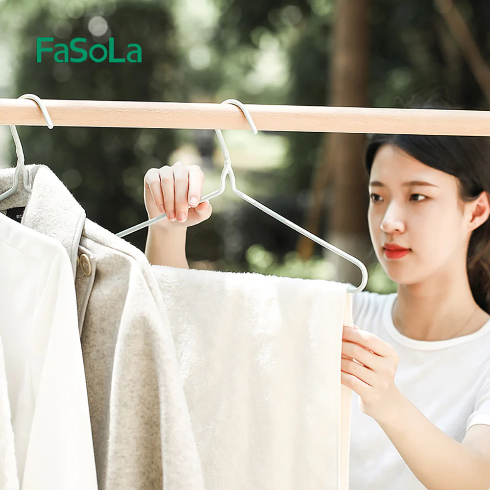 FaSoLa Simple Clothes Hangers - Light Blue, Pack of 10 - Image 3