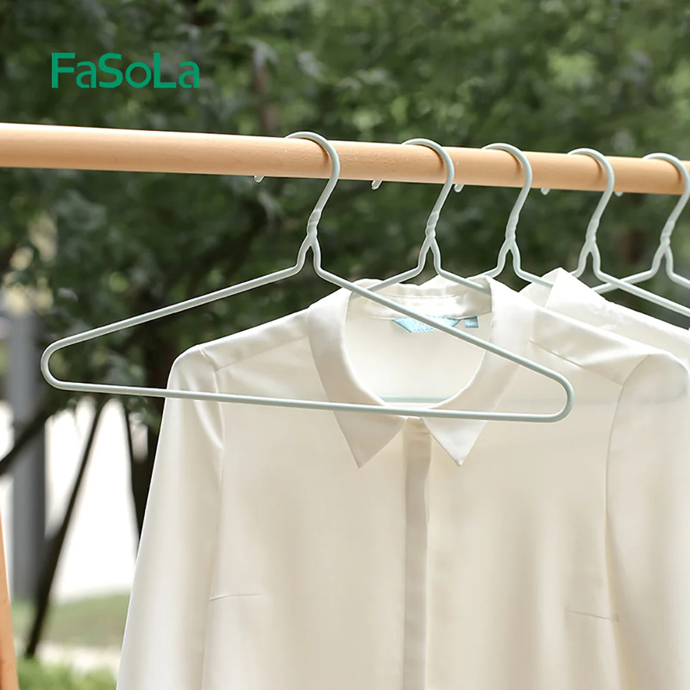 FaSoLa Simple Clothes Hangers - Light Blue, Pack of 10 - Image 4
