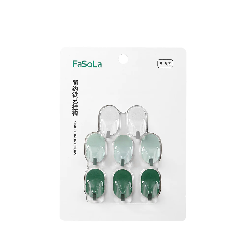 Fasola Simple Iron Hooks - Mixed Colors, 8 Pieces, 500g Capacity - Image 5