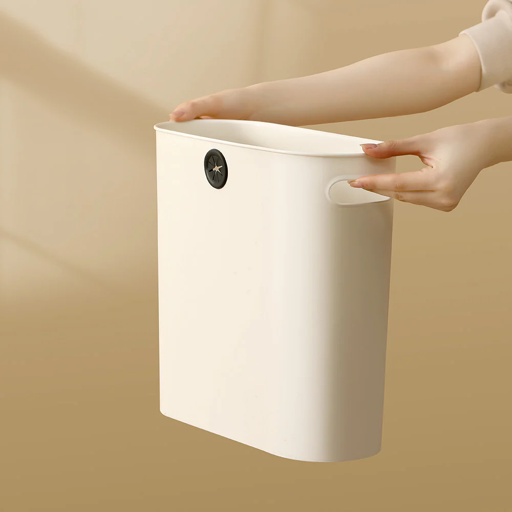 Fasola Slim Trash Can - 31.5*13.5*29.5cm, White - Image 3