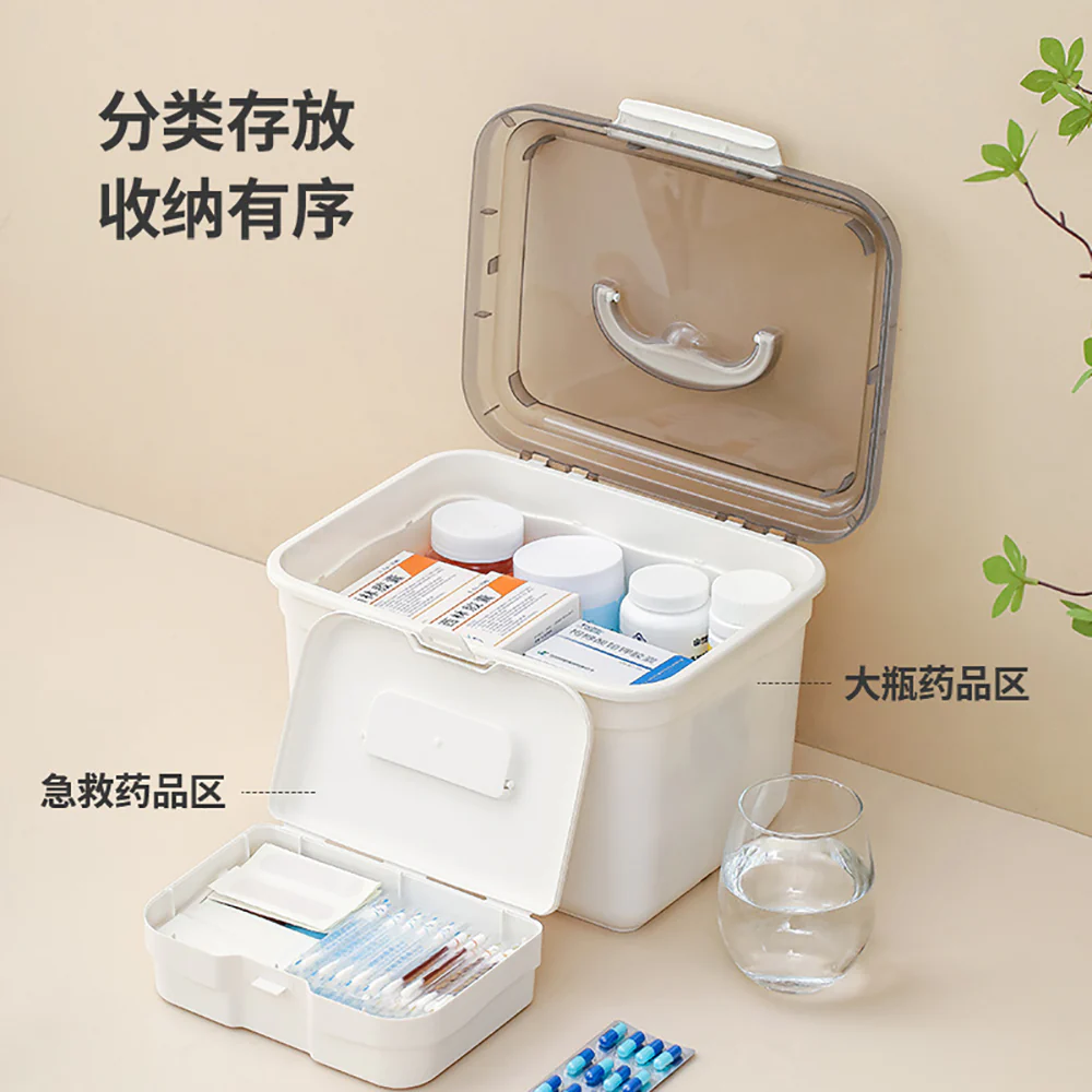 FaSoLa Small Household Medicine Box - Gray - Image 2
