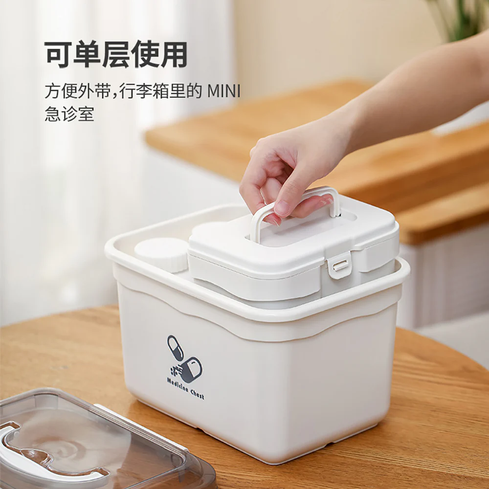 FaSoLa Small Household Medicine Box - Gray - Image 3