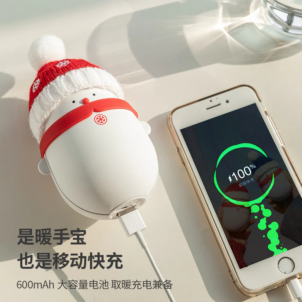 Fasola Snowman Hand Warmer & Power Bank - Red - Image 4