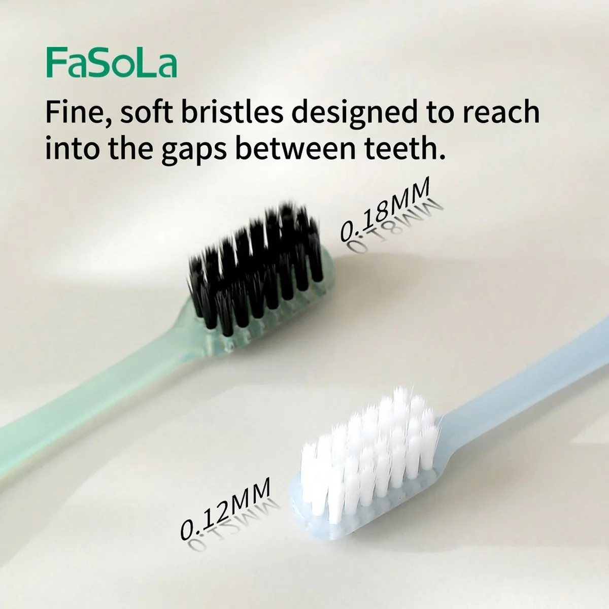 FaSoLa Soft Bristle Gum Care Toothbrushes - 8 Pack, Assorted Colors - Image 3
