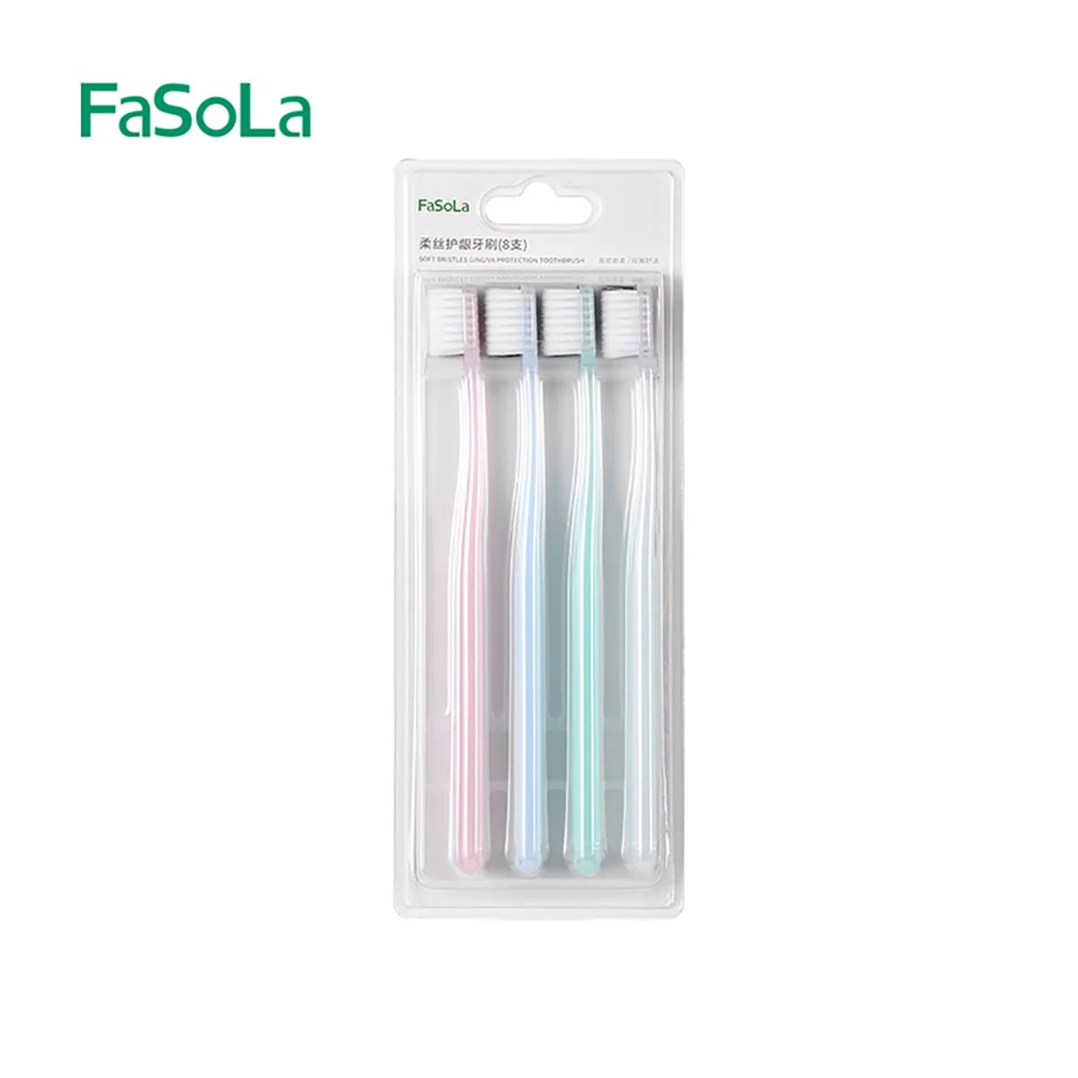 FaSoLa Soft Bristle Gum Care Toothbrushes - 8 Pack, Assorted Colors - Image 5