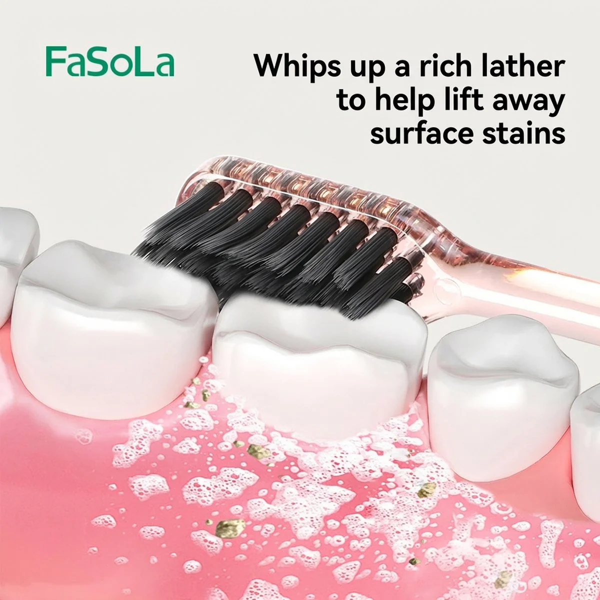 FaSoLa Soft Bristle Massage Toothbrush - Mixed Colors, 3 Pack - Image 2