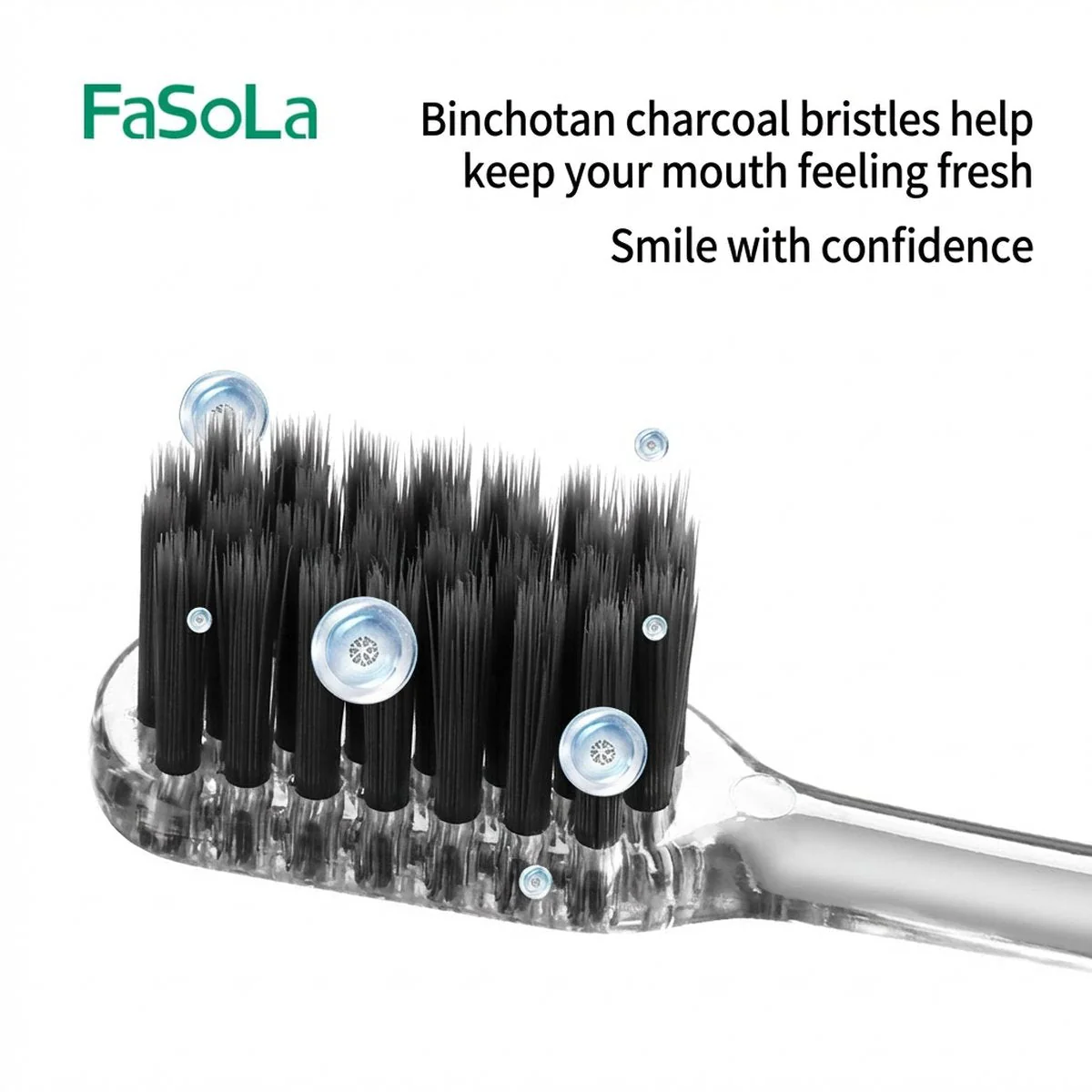 FaSoLa Soft Bristle Massage Toothbrush - Mixed Colors, 3 Pack - Image 3