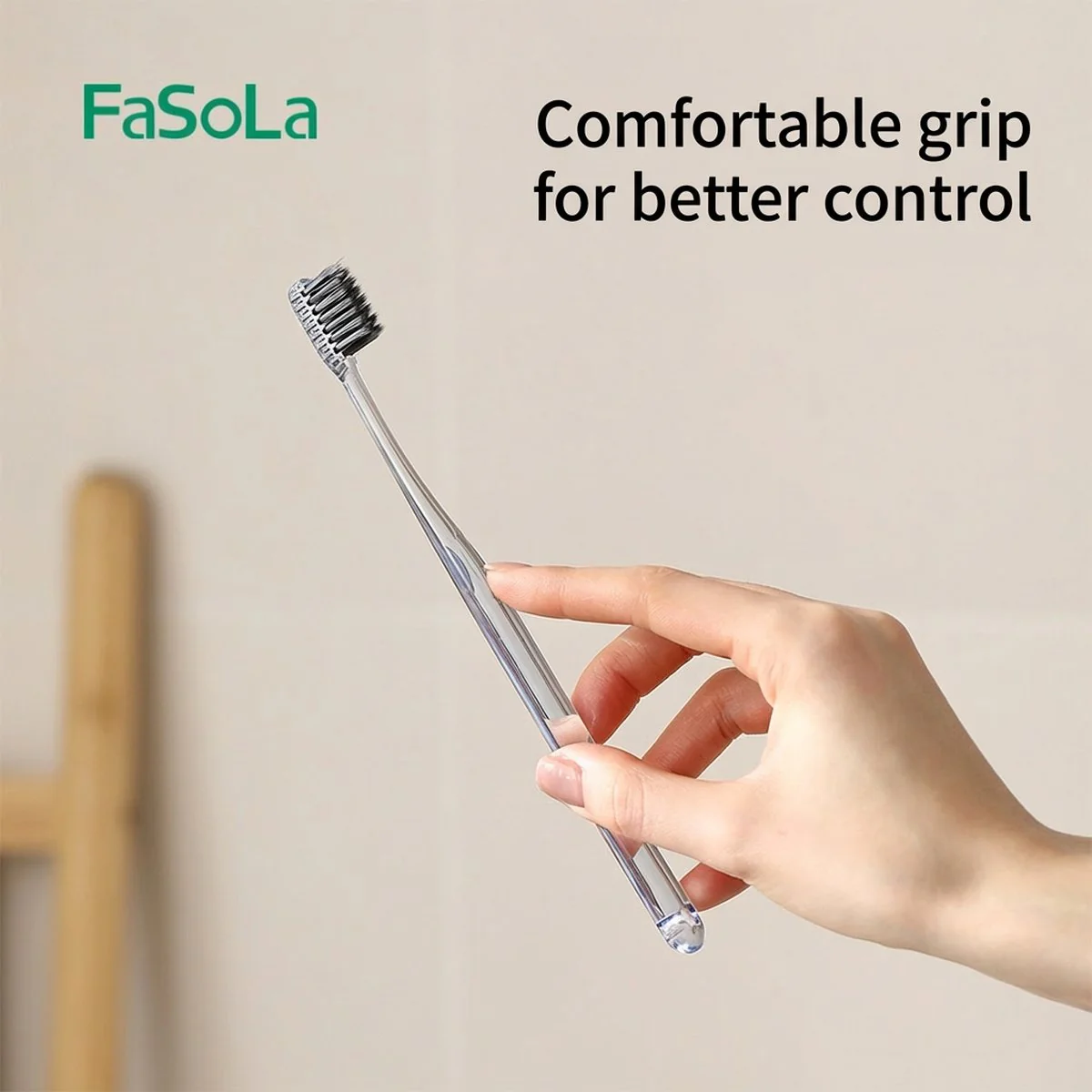 FaSoLa Soft Bristle Massage Toothbrush - Mixed Colors, 3 Pack - Image 4