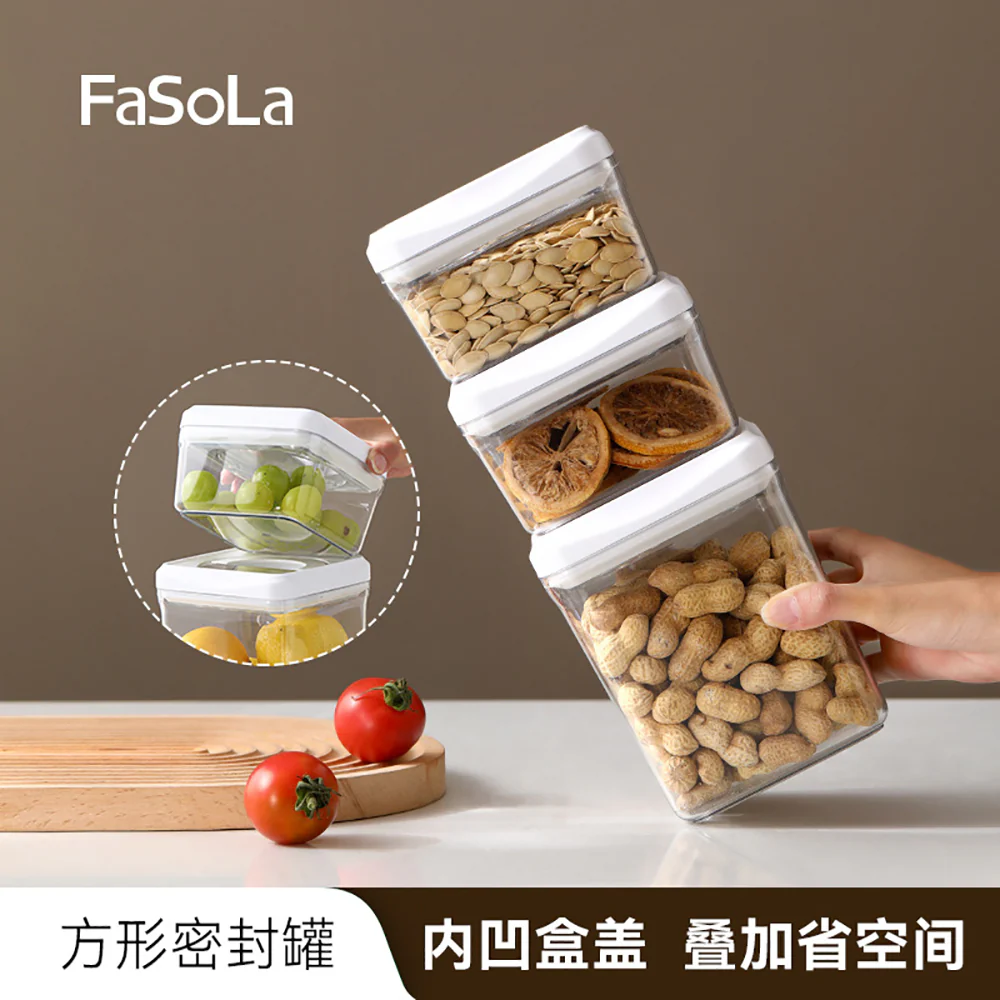 FaSoLa Square Airtight Container White - 500ml - Image 2