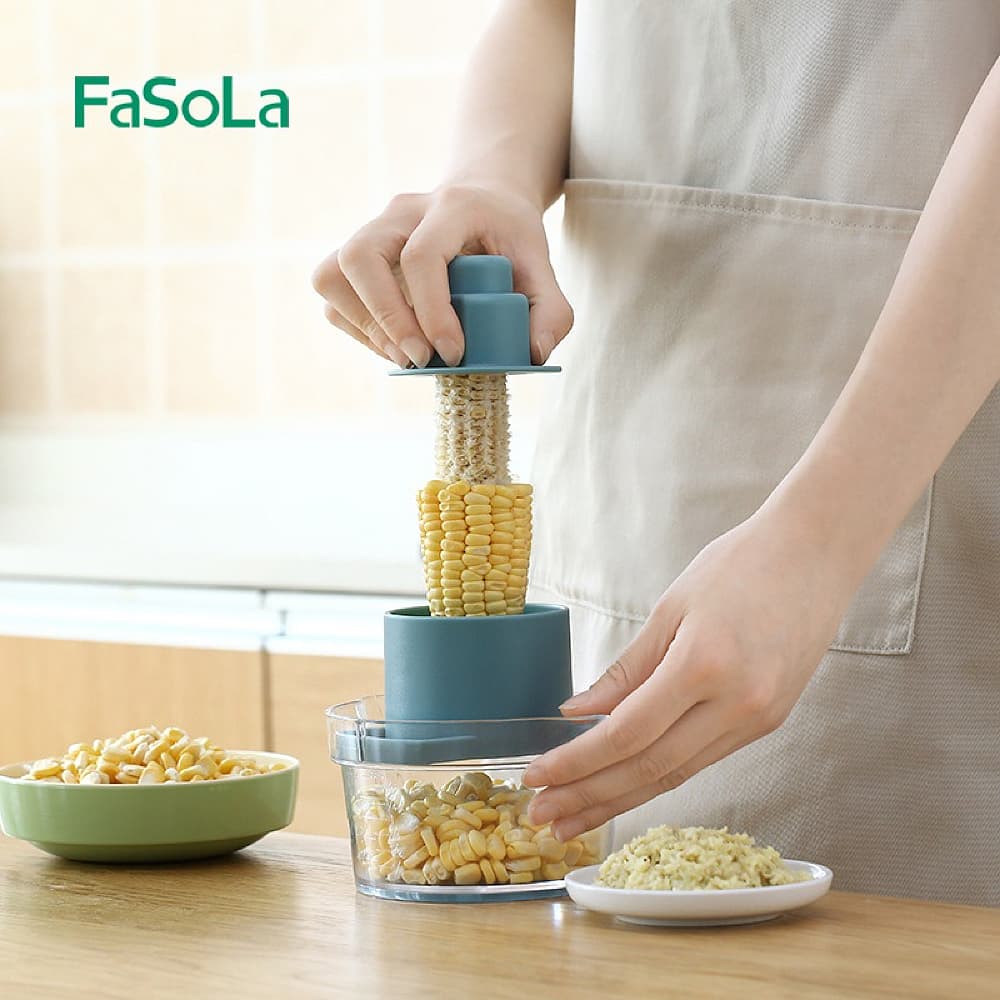 FaSoLa Stainless Steel Corn Stripper - Blue, 14.9*13*8cm