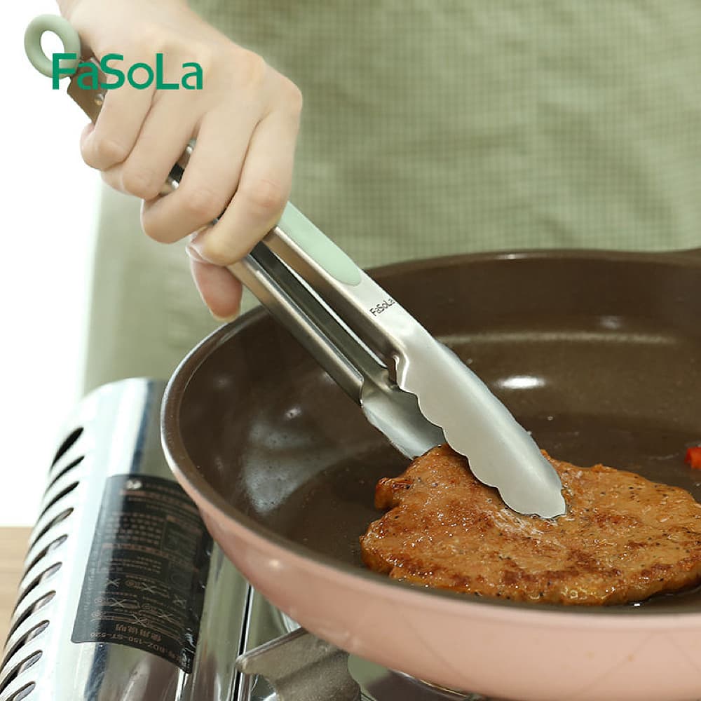 FaSoLa Stainless Steel Food Tongs - 9 Inches