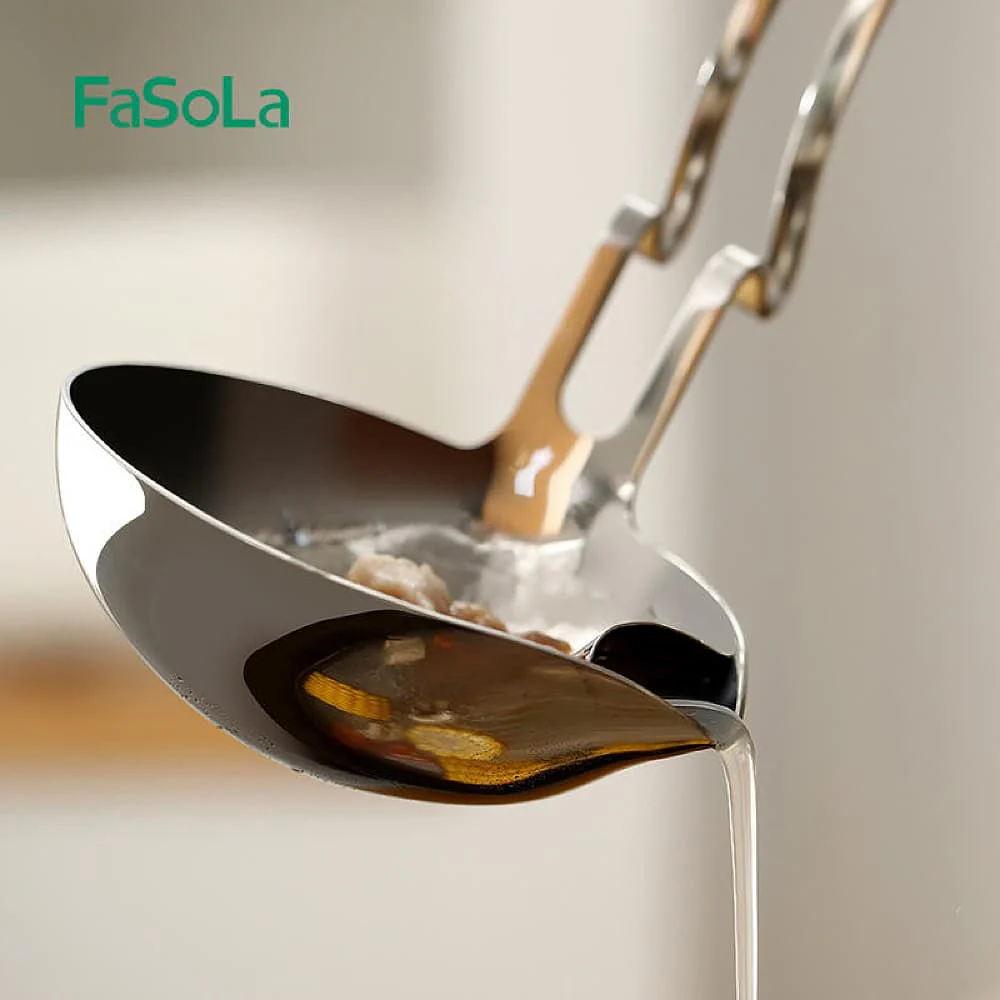 FaSoLa Stainless Steel Oil Strainer Ladle - 34*9.5cm - Image 3