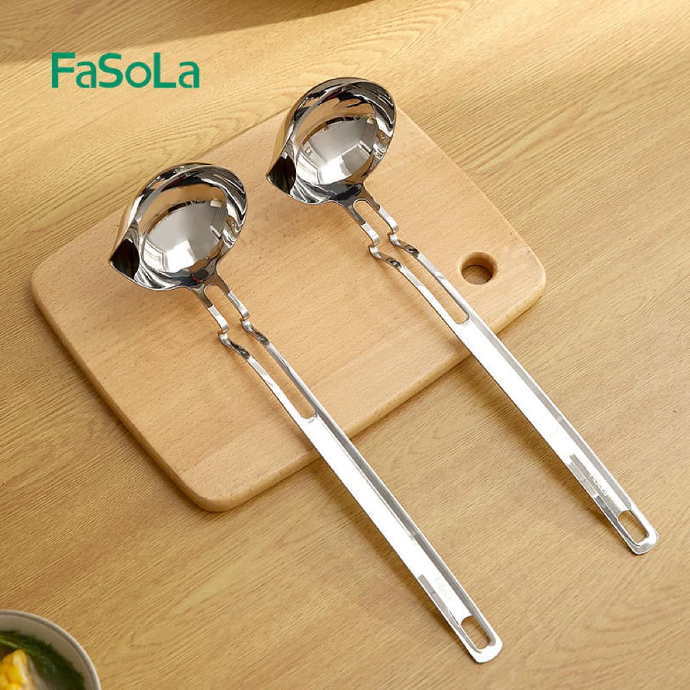 FaSoLa Stainless Steel Oil Strainer Ladle - 34*9.5cm - Image 5