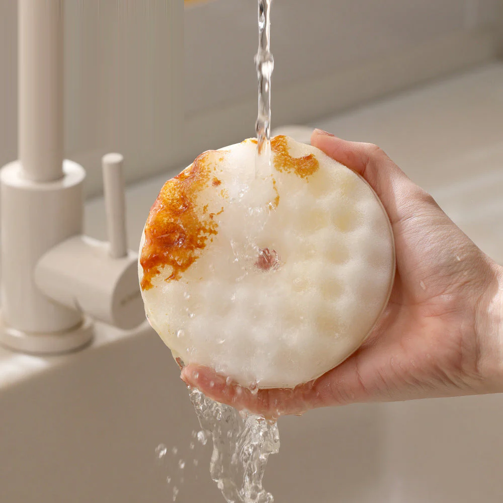 FaSoLa Suction Dish Brush with 1 Suction Cup and 2 Sponges - Beige - Image 5