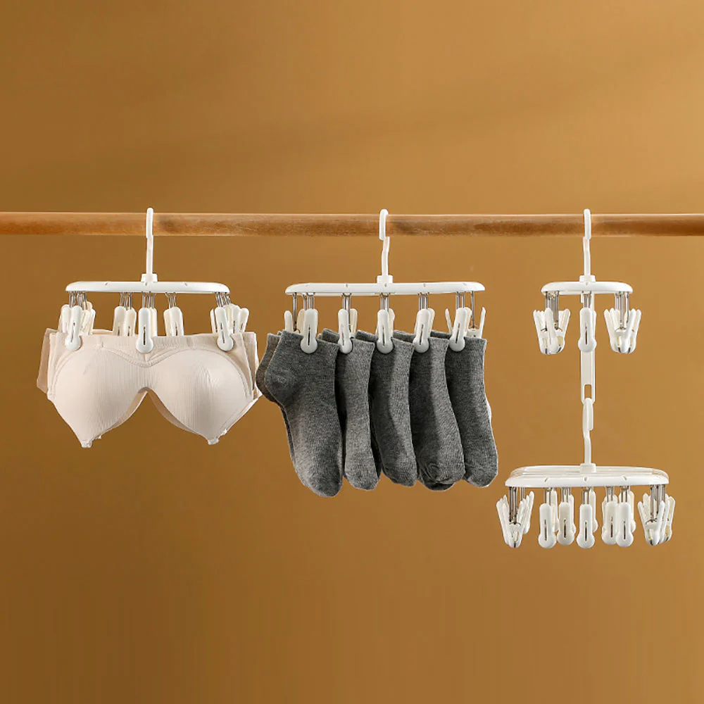 FaSoLa Sunlight Drying Rack with 12 Clips - White - Image 3