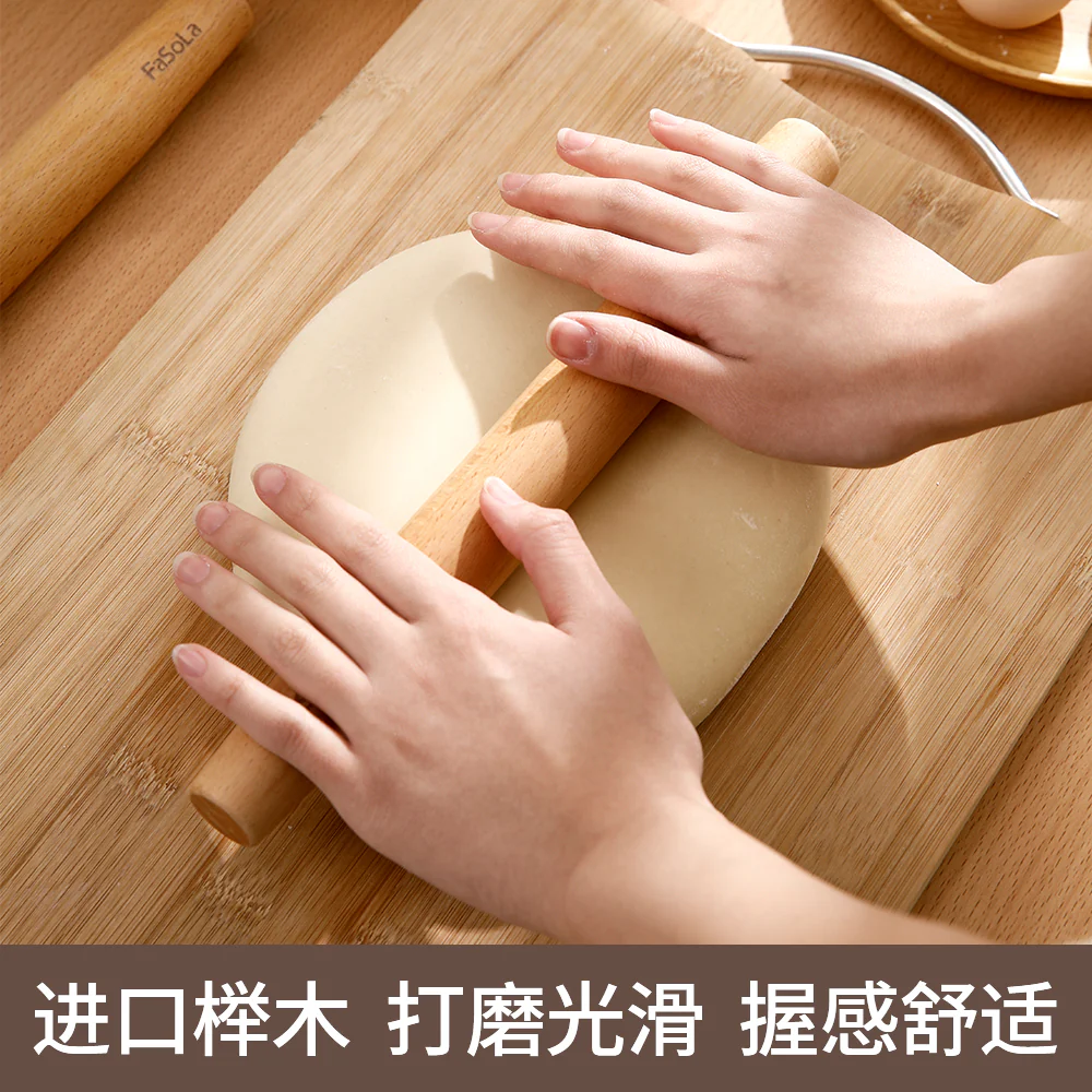 FaSoLa Tapered Rolling Pin - Small, Natural Wood - Image 2