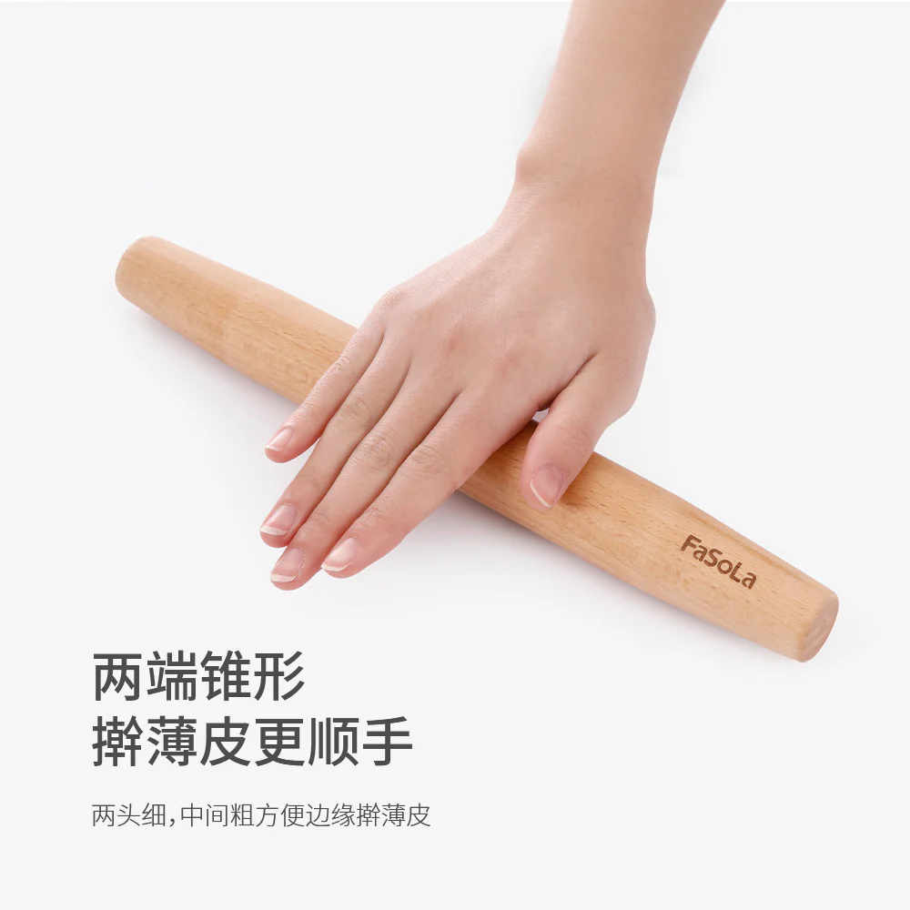 FaSoLa Tapered Rolling Pin - Small, Natural Wood - Image 4