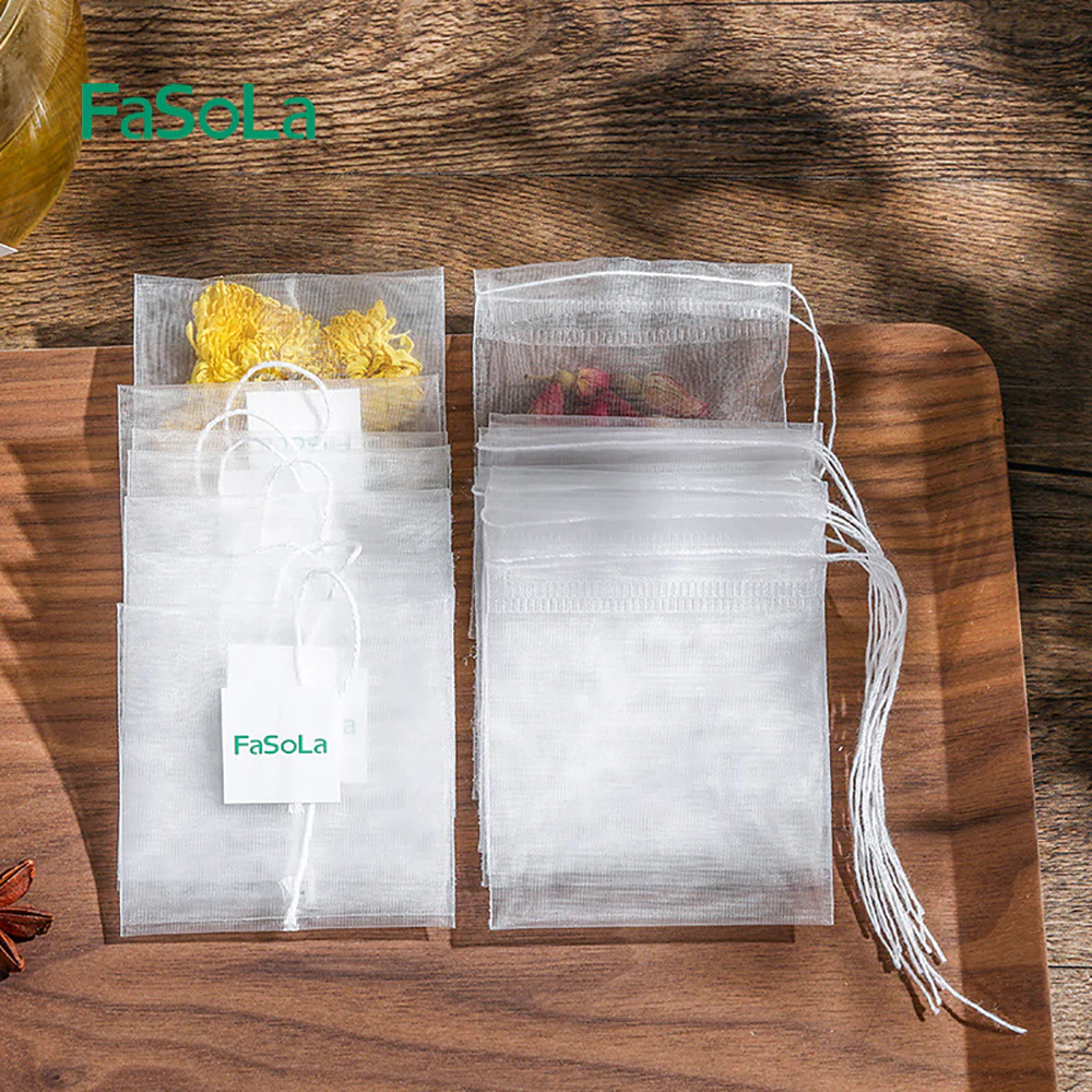 FaSoLa Tea Bag Pouches with Drawstring - 50 Pieces - Image 4